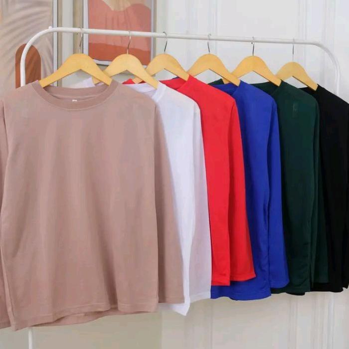 Gambar PAKET KAOS POLOS LENGAN PANJANG 100 RIBU 6 PCS Baju Pria Wanita Dewasa Oblong - M dari TOKO KITA 90 undefined Tokopedia