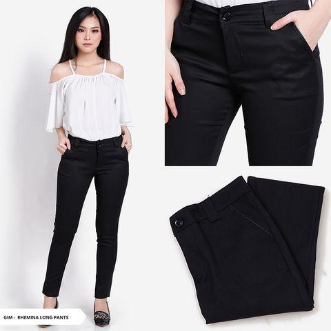 Gambar Celana Chino Kerja Wanita Panjang Bahan Katun Twill / Chinos Pants Wanita Sehari-hari Celana Kerja - Hitam, 27 dari panthetic.id undefined Tokopedia