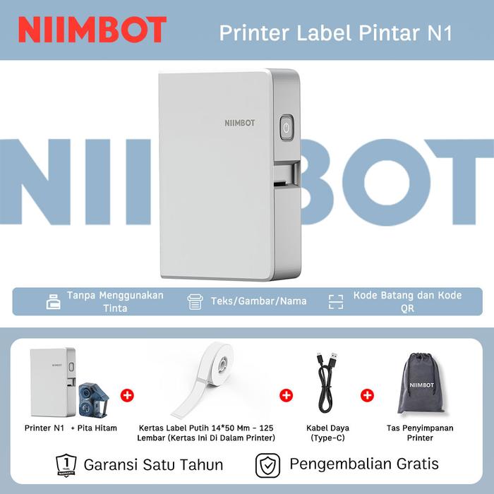 Gambar Niimbot N1 Label Printer Thermal Mendukung Pencetakan Multiwarna - Niimbot N1 dari NIIMBOT Indonesia undefined Tokopedia