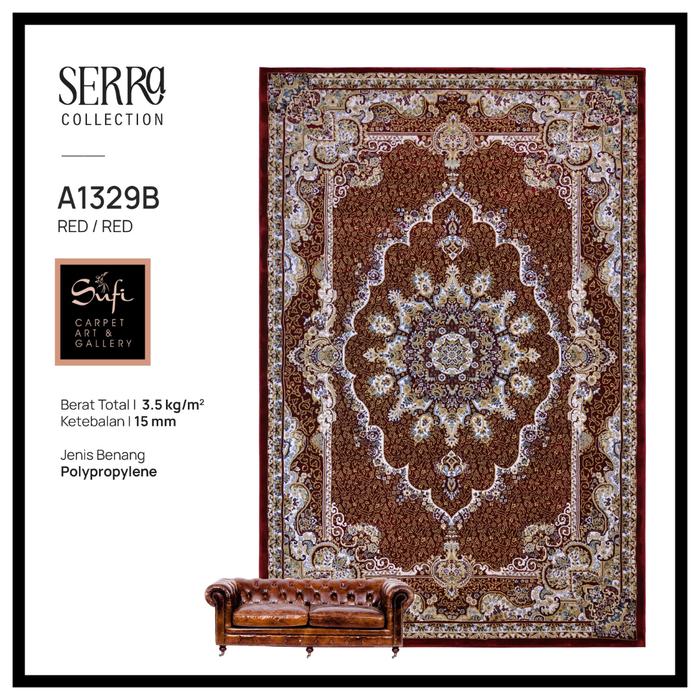 Gambar Karpet Lantai Permadani Klasik Tebal Mewah Serra 100x150 A1329 - Red dari Sufi Carpet undefined Tokopedia