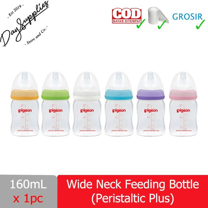 Gambar Pigeon Wide Neck PP Feeding Bottle 160mL x 1pc / Botol Bayi Wide Neck Peristaltic Plus (RANDOM) dari Day Supplies undefined Tokopedia