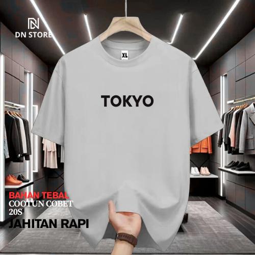 Gambar DN STORE Baju Kaos lengan pendek TOKYO black preium cootun 20s pria wanita - ABU MUDA, S dari GNC STORE 99 undefined Tokopedia