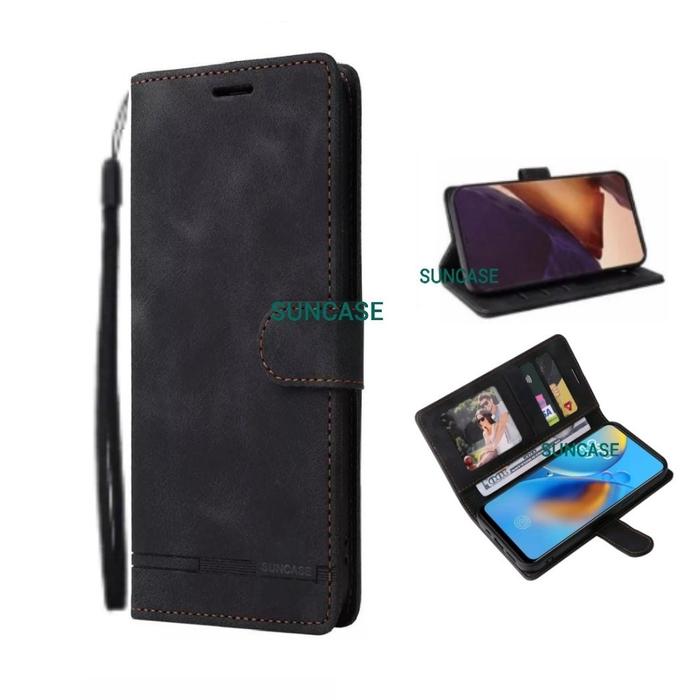 Gambar Case OPPO RENO 13 5G model flip buka tutup casing standing ada tempat foto dan kartu juga tali hp - SUNCASE BLACK dari SUN CASE undefined Tokopedia