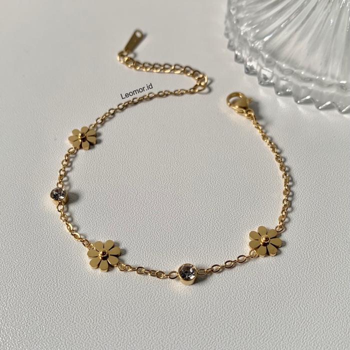 Gambar Leomor - Gelang Titanium Wanita Anti Karat Gelang Stainless - Gold dari Leomor.id undefined Tokopedia