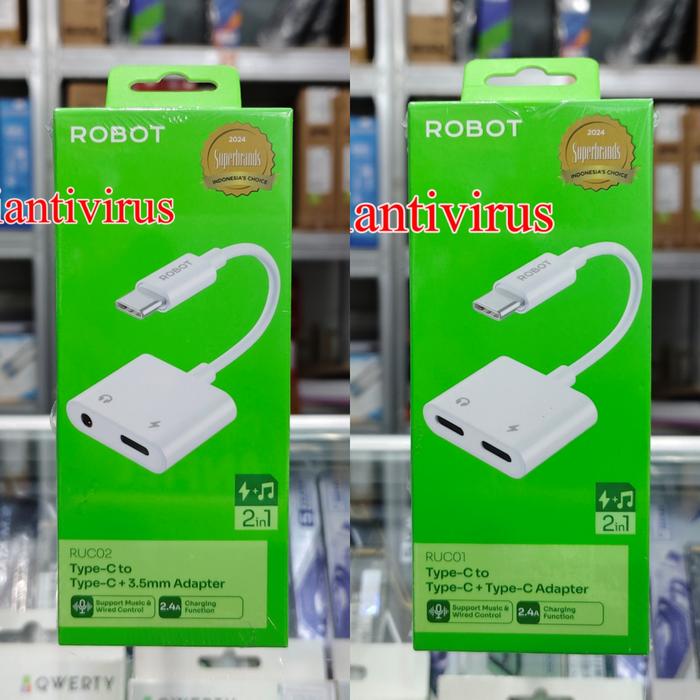 Gambar ROBOT Converter Audio RUC01 RUC02 TypeC Audio Spplitter To Jack 3.5mm And TypeC RUC 01 RUC 02 dari Lisensiantivirus undefined Tokopedia