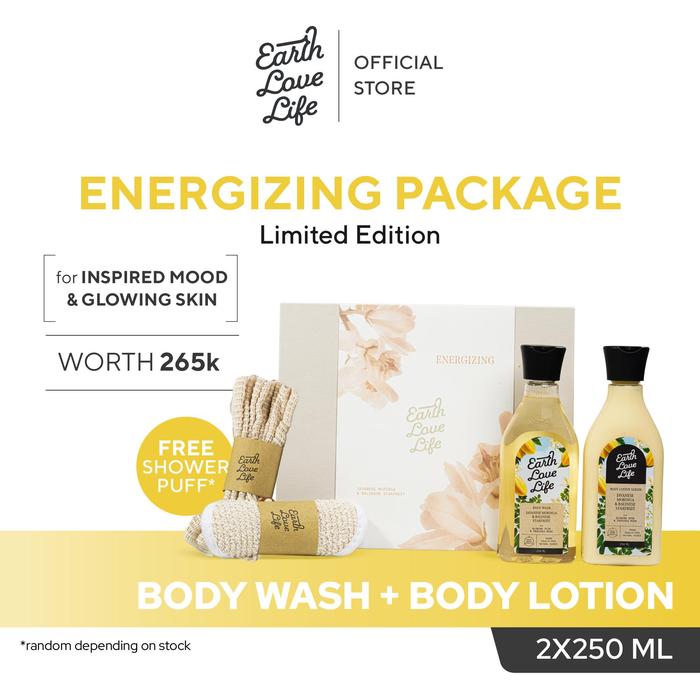Gambar [[HOT PAYDAY SALE ONLY 175K] Earth Love Life Special Gifts Energizing Shower Package | Paket Seserahan | Paket Bridal Shower | Bridesmaid Package | Paket Lengkap Body Care Series | Body Wash | Body Lotion | Perawatan Tubuh Mencerahkan, Melembapkan Kulit - Reguler dari Earth Love Life undefined Tokopedia