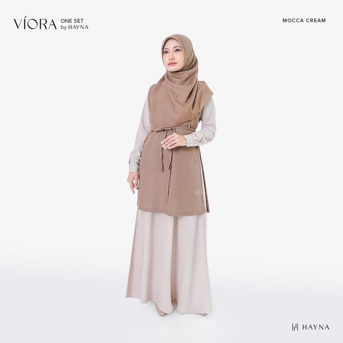 Gambar HAYNA Viora One Set Vest Dress (All Colors) - Outer Inner Dress Daily Muslim Wanita Formal Casul Busui Friendly - Mocca Cream, XS dari HAYNAHIJAB undefined Tokopedia