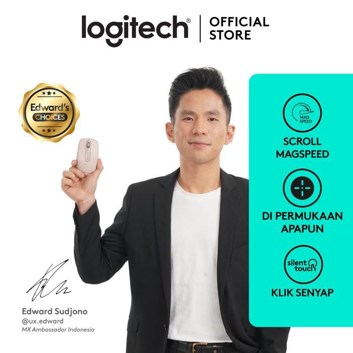 Gambar Logitech MX Anywhere 3S Mouse Wireless Bluetooth Silent Rechargeable - Rose dari Logitech Official Store undefined Tokopedia