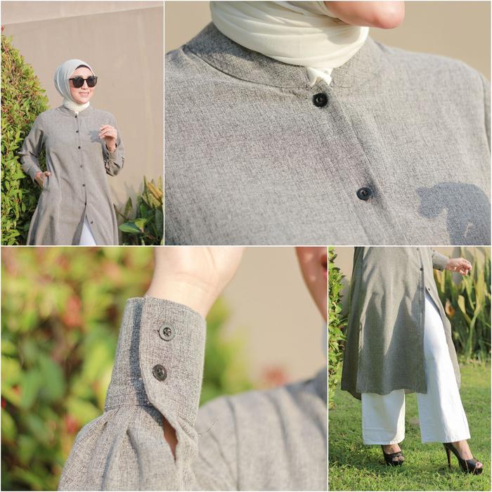 Gambar TUNIK MADINA BY JG FASHION BAHAN KATUN PREMIUM // Wanita// Muslim// Atasan - ABU, LD 100 dari JGBOUTIQUE undefined Tokopedia