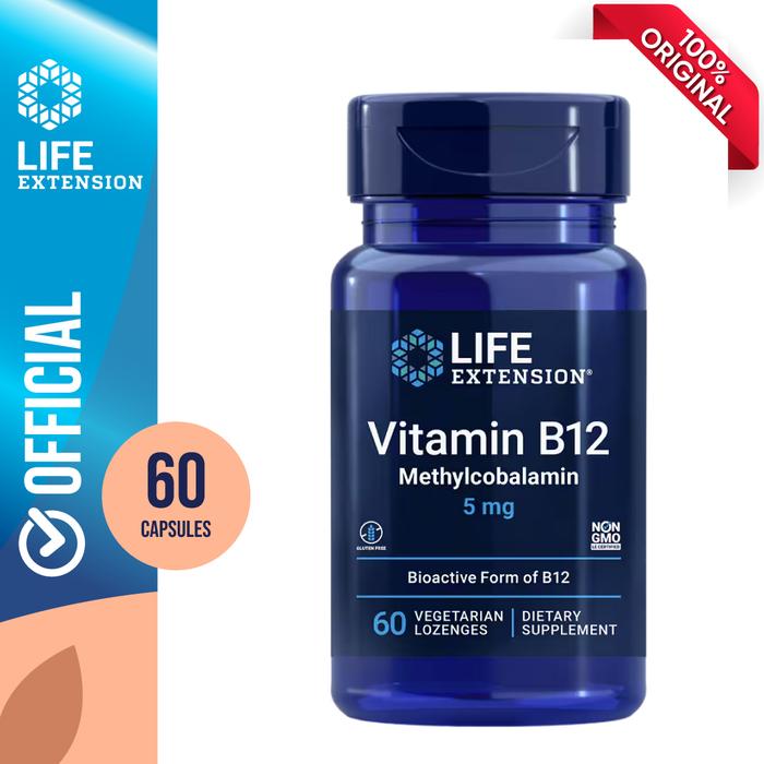 Gambar Life Extension Vitamin B12 Methylcobalamin, Nerve Health Supplement, Cognitive Support, Energy Vitamin, methylcobalamin B12, 5 mg, Quick-Dissolving, Gluten-Free, Non-GMO, Vegetarian, 60 lozenges dari Power Lifee undefined Tokopedia