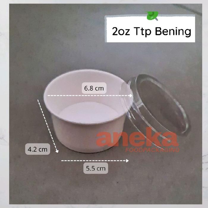 Jual 50pc- Paper cup 2oz gelas ice cream 60ml 1 scop tutup bening mika ...