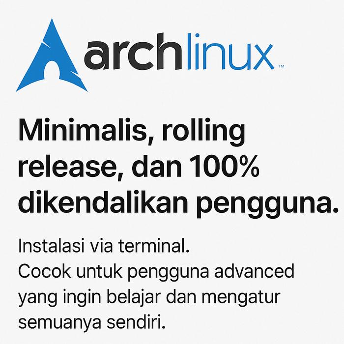 Gambar Arch Linux OS DVD Installer: Distro Linux Rolling Release untuk Pengguna Mahir dari OBAT KUAT0 undefined Tokopedia