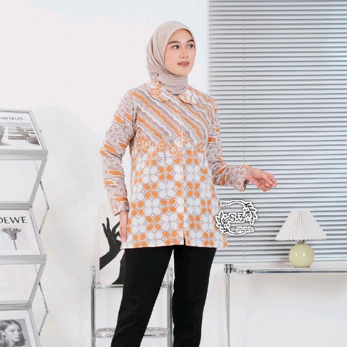 Gambar Atasan Batik Wanita Modern Terbaru Baju Batik Wanita Model Kekinian Baju Batik Terbaru 2025 Kancing Nyaman Panjang Kantor Seragam Pekalongan Busui - Kode A, M dari Batikputrizida undefined Tokopedia