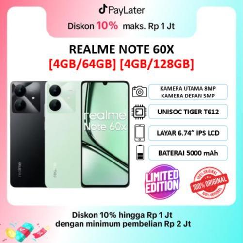 Gambar Realme Note 60X [4/64GB] [4/128GB] Garansi Resmi - NON BUNDLE, 4GB - 128GB WILDERNESS GREEN dari Agres ID Depok undefined Tokopedia