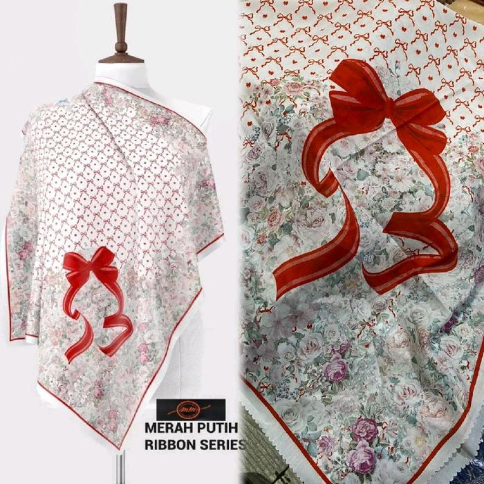 Gambar Hijab Segi Empat Merah Bendera Agustusan - M2 dari Zahra Hijab Kudus undefined Tokopedia