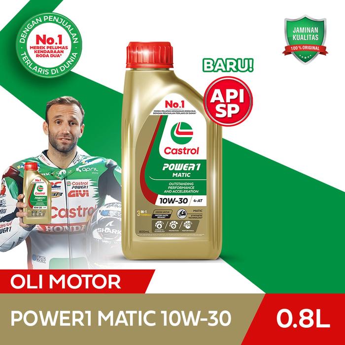 Gambar CASTROL POWER1 POWER 1 OIL SCOOTER 10W30 OLI MOTOR MATIC FULL SYNTHETIC 800ML 100% ORIGINAL KEMASAN BARU API SP Motorcycle Asli - TANPA GARDAN dari Lestari Motor 2 undefined Tokopedia