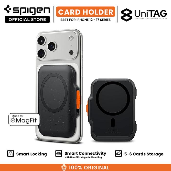 Gambar SPIGEN Dompet Kartu Card Holder MagSafe Tintap Magnetic Wallet for iPhone 17 16 15 14 13 12 Pro Max Plus Air - Black dari Spigen Indonesia undefined Tokopedia