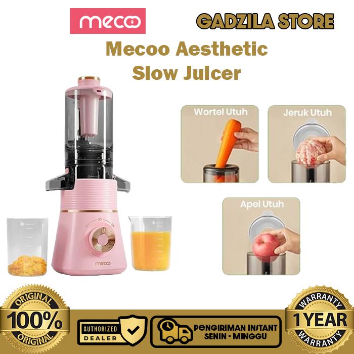 Gambar Mecoo Aesthetic Slow Juicer Blender Extra Big Mouth EasyJuice Filter-Free EasyClean 100 Low Watt BPA Free Tritan Baby Food Grade - Sakura Pink dari GADZILA STORE undefined Tokopedia
