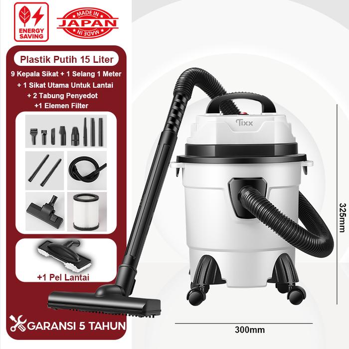 Gambar TIXX Penyedot Debu 3in1 Multifungsi Vacuum Cleaner 15 Liter Sedot Basah Kering Vacum Blower Wet Dry Penyedot Debu - Alat Pembersih yang Praktis dan Efisien untuk Kebutuhan Rumah Tangga Anda Vacum  Cleaner Merah Stainless - Plastik Putih 15 Liter+1 Pel Lantai dari Tixx official ID undefined Tokopedia