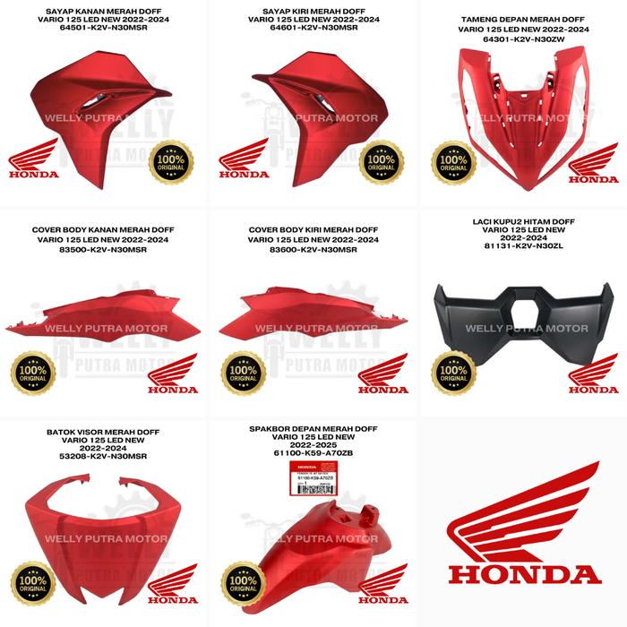 Gambar Request Body Halus Merah Doff Vario 125 Led New Generasi Ke 2 Gen 2 K2V 2022-2025 Ori Honda AHM dari Welly Putra Motor undefined Tokopedia