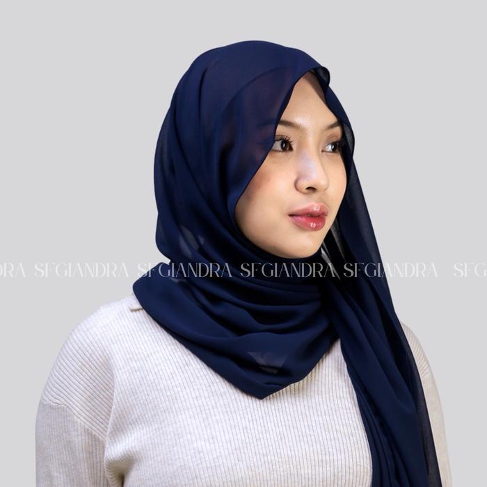 Gambar Pashmina Shawl Turkish by sfgiandra - Navy dari SFgiandra_NEW undefined Tokopedia