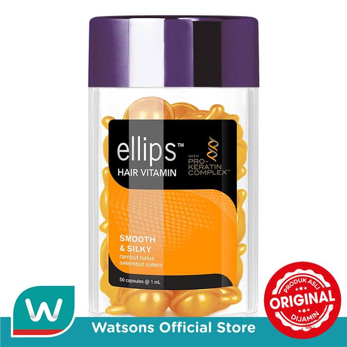Gambar Ellips Hair Vitamin Smooth & Silky 1 Jar x 50 Caps dari Watsons Indonesia Official Store undefined Tokopedia
