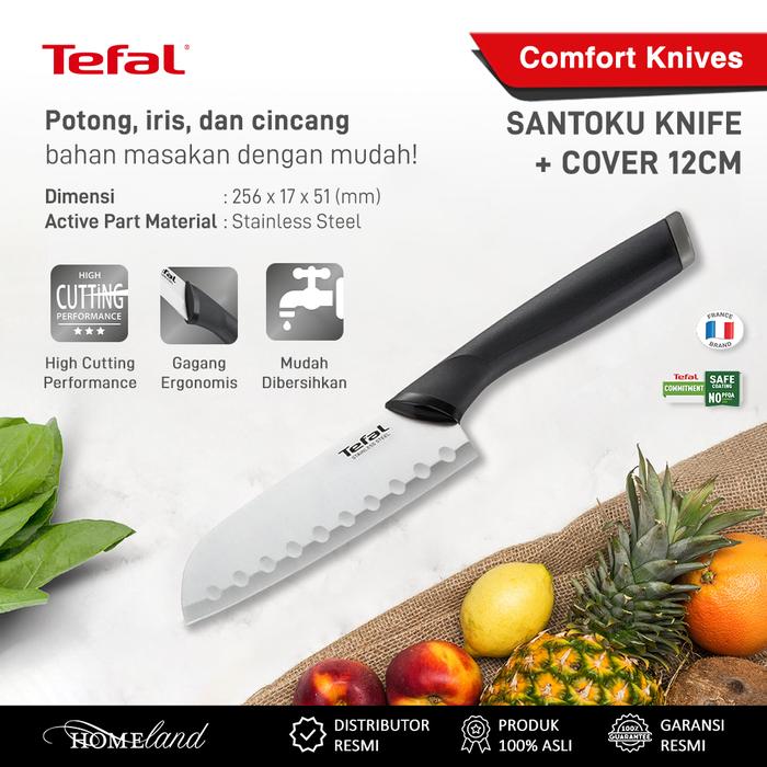 Gambar Tefal Pisau / Gunting Dapur Stainless Steel Serbaguna Dengan Tutup - Santoku Knife dari Homeland Store undefined Tokopedia