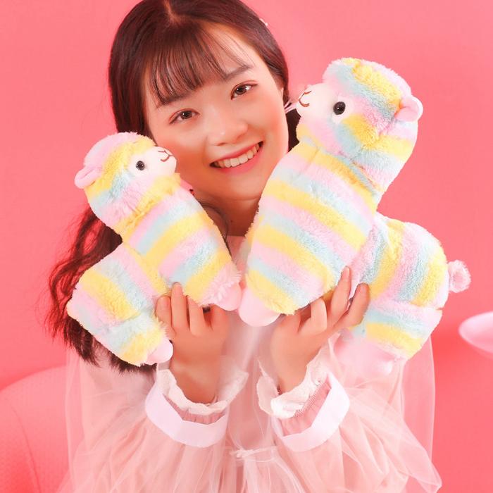 Jual 28/35/50cm Rainbow Alpaca Plush Toy Vicugna Pacos Japanese