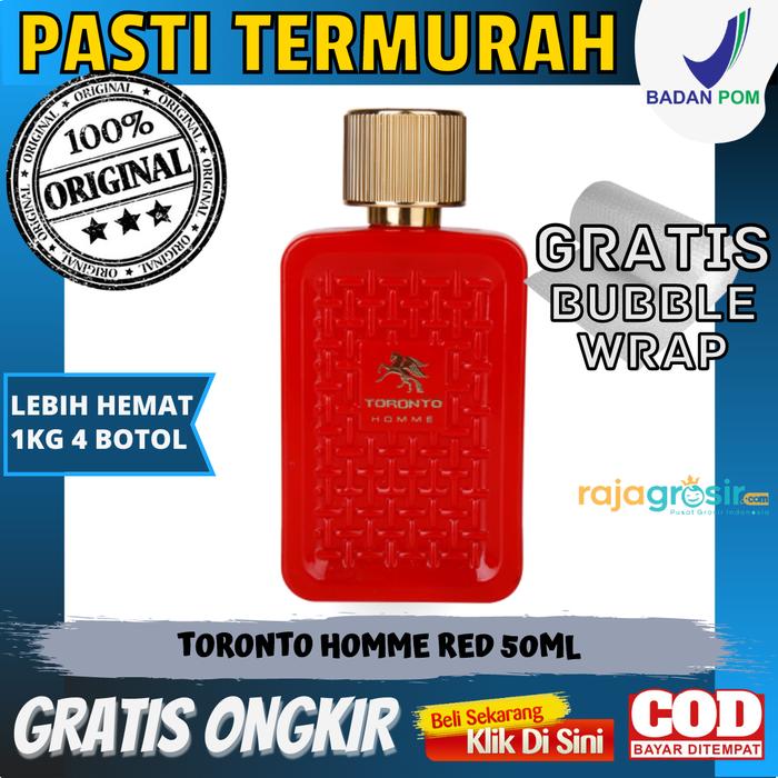 Gambar Parfum Pria Toronto Homme 50ml Eau De Toilette Minyak Wangi Cowok Laki Laki Tahan Lama Biru Bunga Hitam Ungu Perfume Coklat Merah - RED dari Raja Grosir Sukses undefined Tokopedia