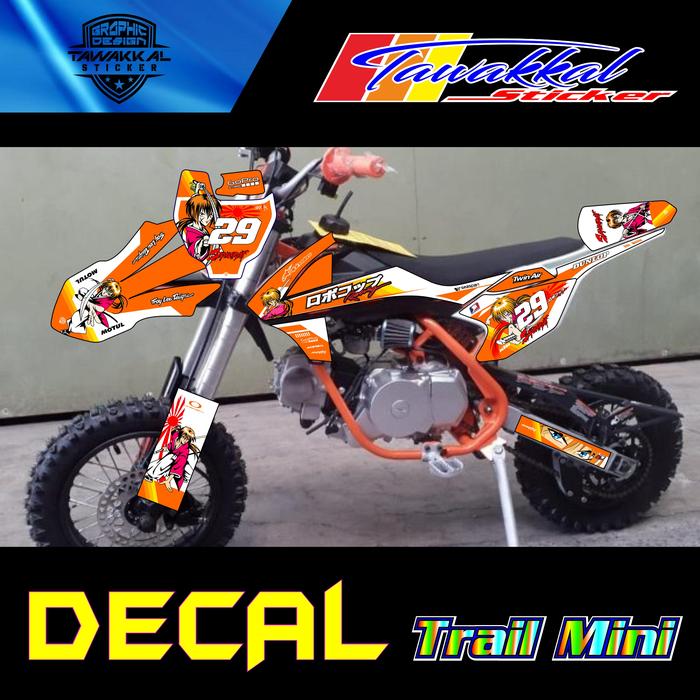 Promo Sticker Decal Motif Samurai untuk Motor Trail Mini SK 110cc