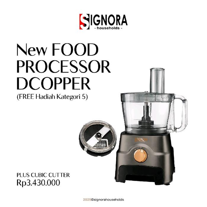 Gambar Food Processor Signora DCopper - Cubic Cutter + 2 Blade - Cubic Cutter dari Lina Signora Jakarta undefined Tokopedia