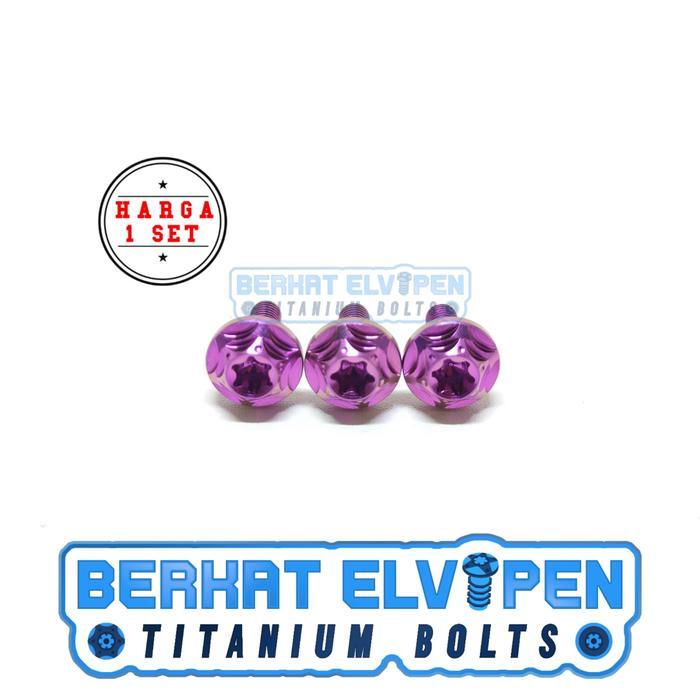 Gambar BAUT TITANIUM STAR HEAD COVER UJUNG KNALPOT PCX 150 160 ADV VARIO 160 - Purple dari marsadi undefined Tokopedia