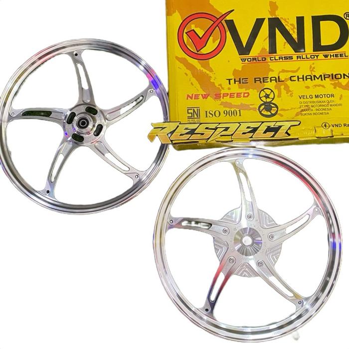 Gambar Vleg VND New Speed Ring 17 Vario 125/150 uk 140 160 x17 Racing Motorcycle Velg Roda Cakram Bearing Baut Adaptor Dudukan - Chrome dari Respect Speedshop undefined Tokopedia