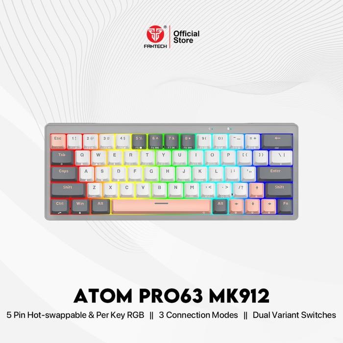 Gambar Fantech ATOM PRO 63/83/96 SERIES Wireless Keyboard Mechanical Gaming - PRO63 Saturn, Red Switch dari TokoTeknoPro undefined Tokopedia