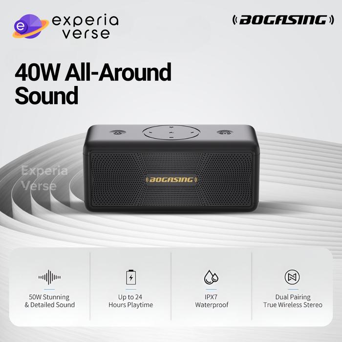 Gambar Bogasing M5 Portable Bluetooth 5.3 360 Speaker IPX7 Waterproof 40W dari Experia Verse undefined Tokopedia