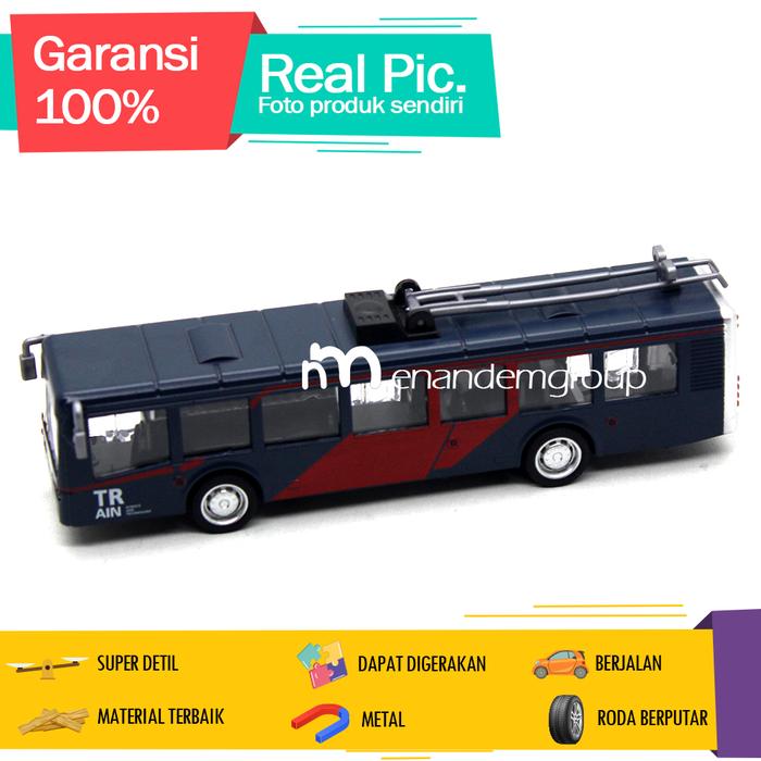 Gambar Diecast Miniatur Mainan Mobil Bus Listrik LRT Train Besi Metal Buka Pintu LED - Merah dari enandemshop undefined Tokopedia