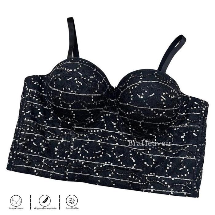 Gambar Bustier Top Sexy Lingerie Bustier Set Sexy Corset Bra Wanita - BLACK, 34 dari BraHeaven undefined Tokopedia