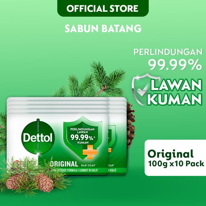 Gambar Dettol Sabun Batang Anti Bakteri - Original 100gr (10 pcs) - Bar Soap Antibacterial dari Dettol Indonesia Store undefined Tokopedia