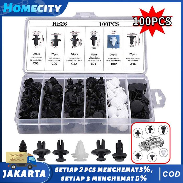 Gambar Baut Rivet Mobil Universal 100PCS Bolt Paku Mur Nut Bemper Dashboard Material Plastik Kuat Kencang Tidak Mudah Lepas Car Accessories ​Aksesoris Kendaraan Perlengkapan OtomotifPlastik Paku Keling Retainer Memperbaiki Klip Mobil Otomotif Aksesoris dari Home ID.Life undefined Tokopedia
