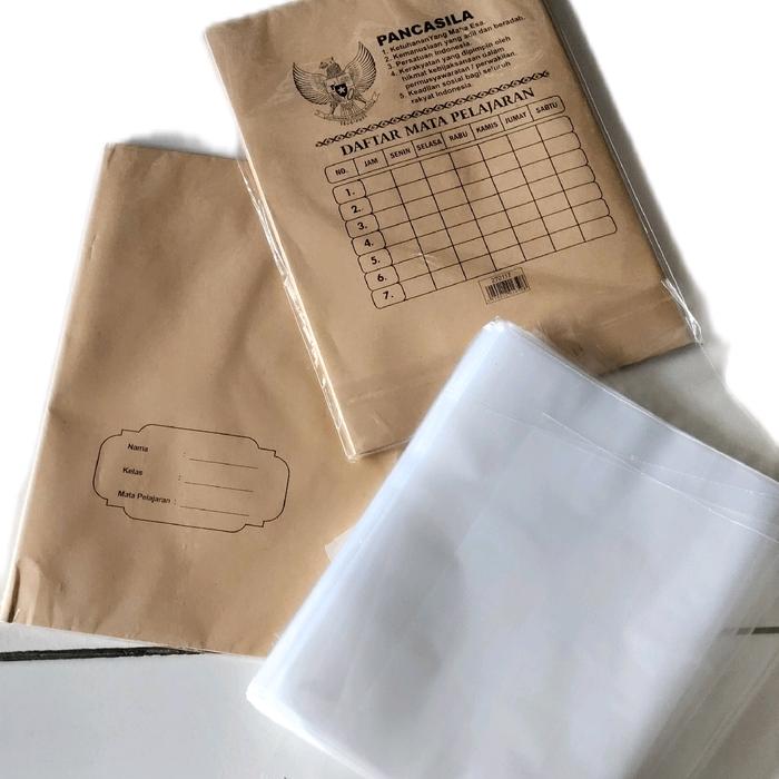 Gambar 10 lembar sampul kertas buku dan 10 lembar sampul plastik buku sekolah dari MairaShop0104 undefined Tokopedia