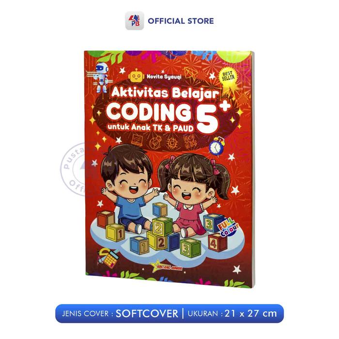 Jual Buku Koding Anak TK PAUD / Buku Aktivitas Belajar Coding 5+ Dan 8 ...