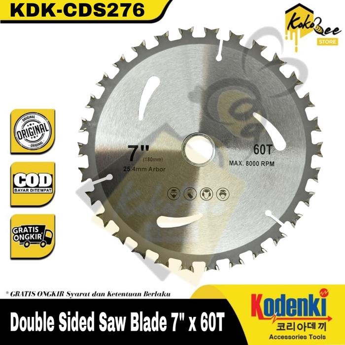 Gambar KODENKI Mata Circular Saw Blade 7” x 60T Double Sided Double Mata - Mata Mesin Circular Saw Circle Sirkel 7” Untuk Kayu Pvc Plastik Paralon Multicutter Blade Circular Saw Blade 7 Inch Pisau Gergaji Bundar Dua Arah Pisau Pemotong Kayu 7 Inci KDK-CDS276 dari Kokobee Store undefined Tokopedia