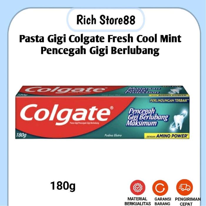 Gambar Pasta Gigi Colgate Pencegah Gigi Berlubang Fresh Cool Mint Halal 180Gr dari Rich Store88# undefined Tokopedia