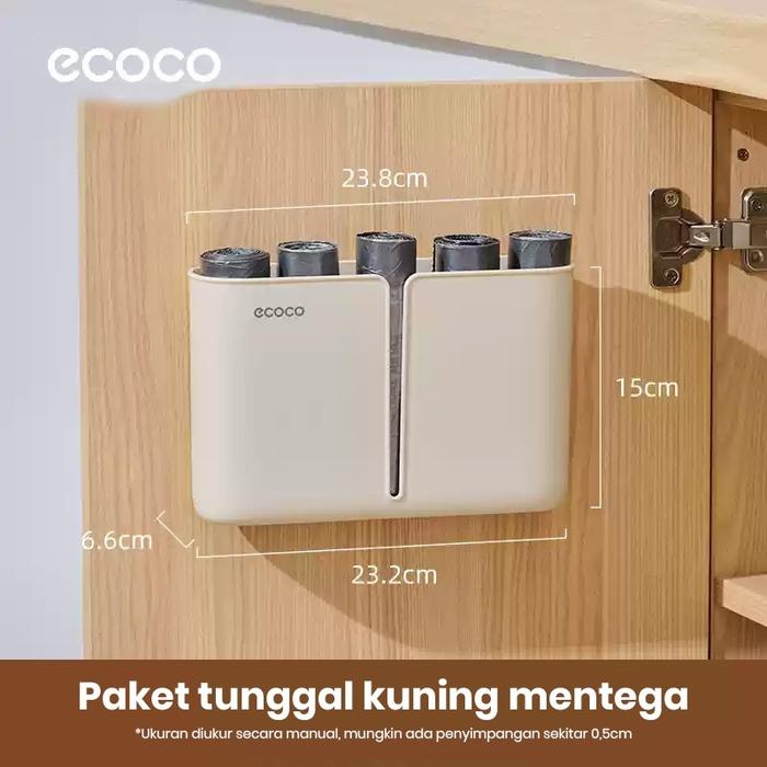 Gambar ECOCO Garbage Bag Storage - Penyimpanan kantong sampah dapur yang dipasang di dinding bebas pukulan kotak ekstraksi kantong plastik berkapasitas besar rak penyimpanan kantong sampah simple - Cream dari Backhome Indonesia Kota Administrasi Jakarta Barat Tokopedia