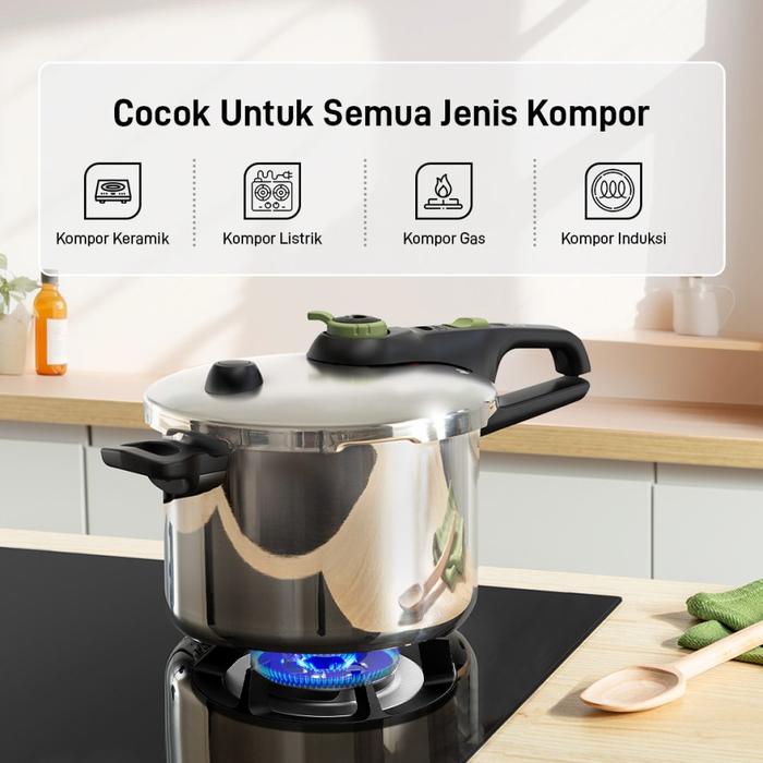 Gambar Tefal Secure Trendy Pressure Cooker Stainless Steel / Panci Presto - 4 Liter dari Homeland Store undefined Tokopedia