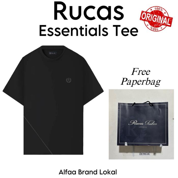 Gambar 100% Original Rucas Free paperbag Rucas essentials Tee Brown Grey Black - Black, XXL dari Alfaa Brand Lokal undefined Tokopedia