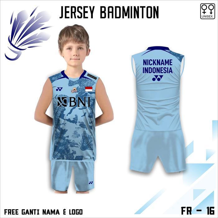 Gambar PREMIUM Set baju celana badminton fajar rian kaos anak singlet bulu tangkis singlet jersey bulutangkis bwf - Biru, 1 dari Leaf and Loar undefined 5 Tokopedia