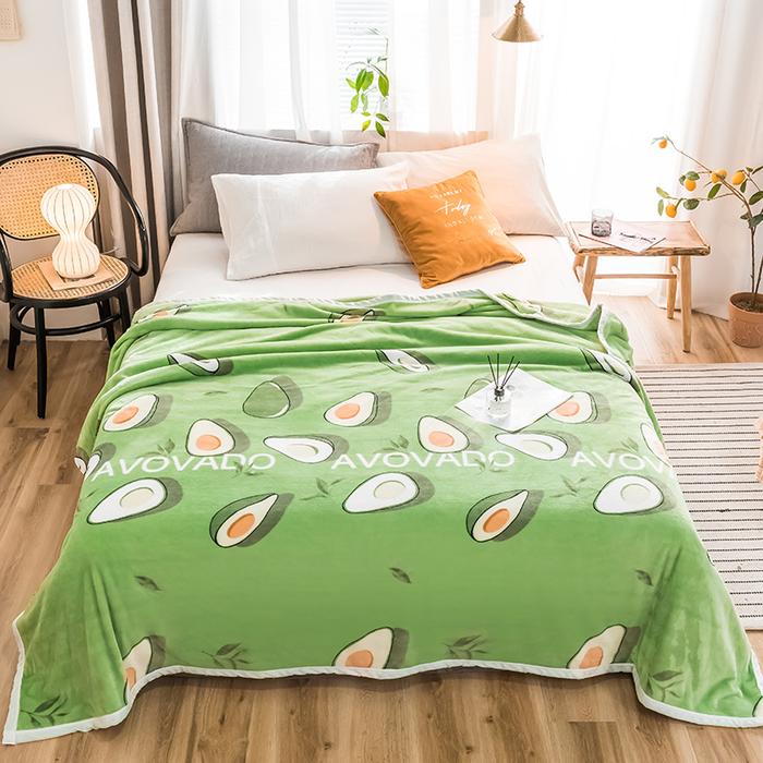 Jual Avocado High quality Thicken plush bedspread blanket - Main Image