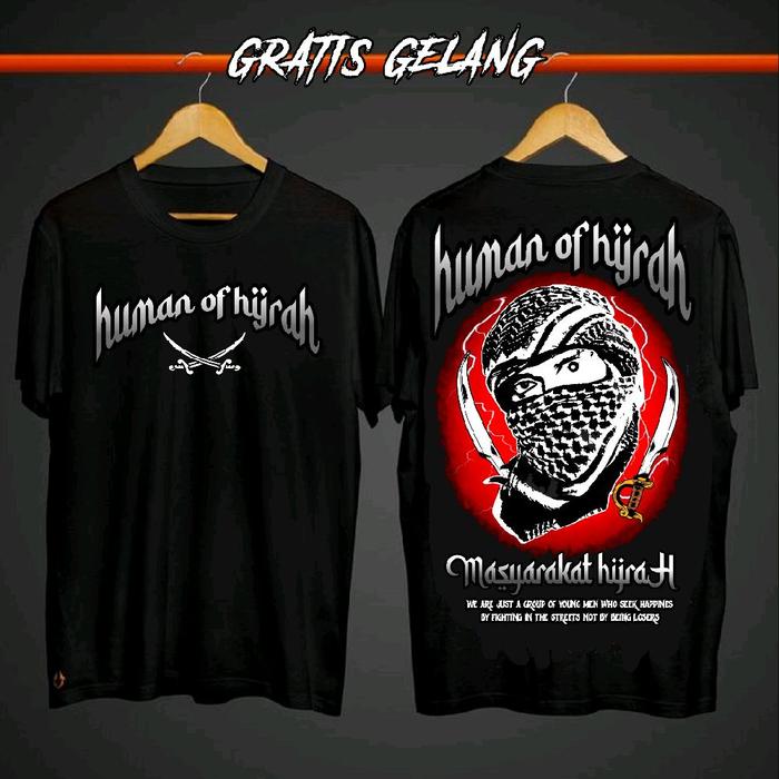 Gambar KAOS HUMAN OF HIJRAH MASYARAKAT HIJRAH GRATIS GELANG - M dari BERKAH.SABLON undefined Tokopedia