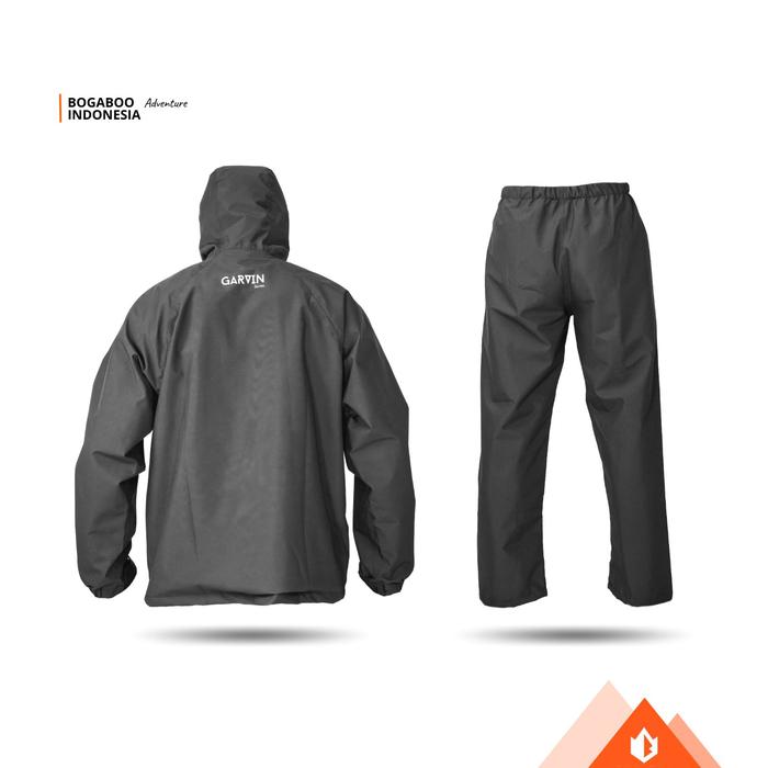 Gambar BOGABOO Jas Hujan Stelan Seri GARVIN - Rain Coat Taslan Balon Waterproof- Mantel Baju Celana - Raincoat Set  Ultralight - Jas Hujan Setelan - HITAM, M dari BOGABOO INDONESIA undefined Tokopedia
